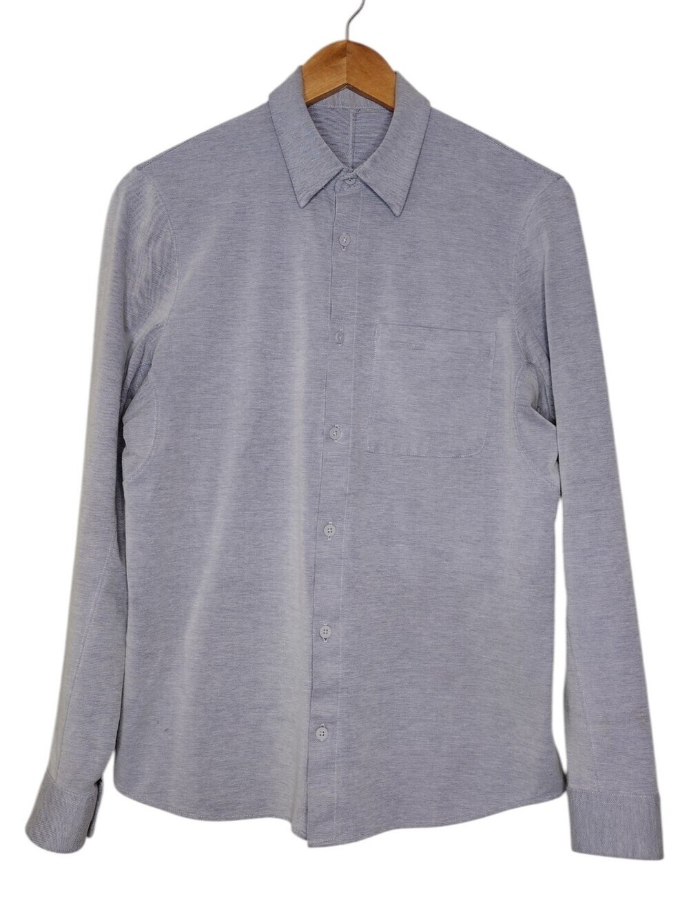 Lululemon Men's Light Blue Long Sleeve Button-Up Shirt Sz